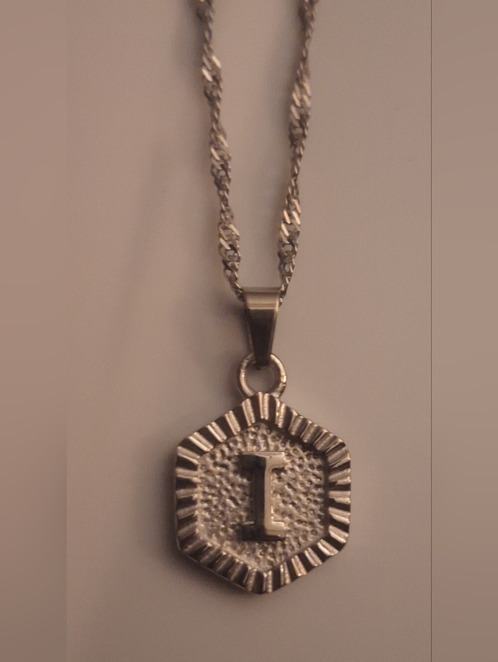 Oak & Ivy Boutique Stainless Silver Tone I Initial Adjustable Necklace NWOT